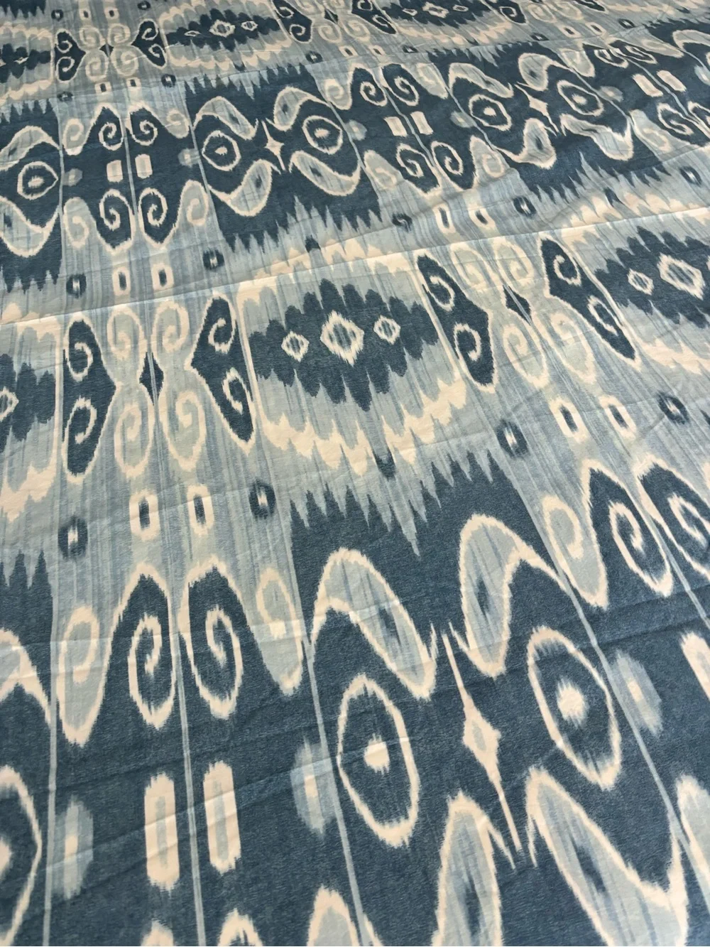 Pottery Barn- Queen Size Savannah Blue Ikat Duvet Cover
